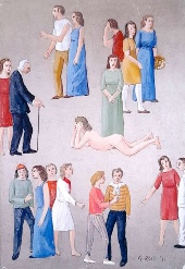 Giovanni Rossi Il vecchio e la giovane 1981 50x44 cm affresco
